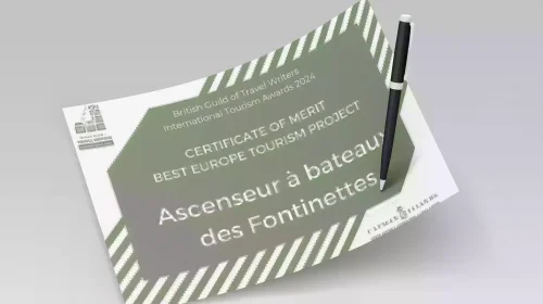 L'Ascenseur à Bateaux des Fontinettes reçoit le prestigieux "Certificate of Merit"